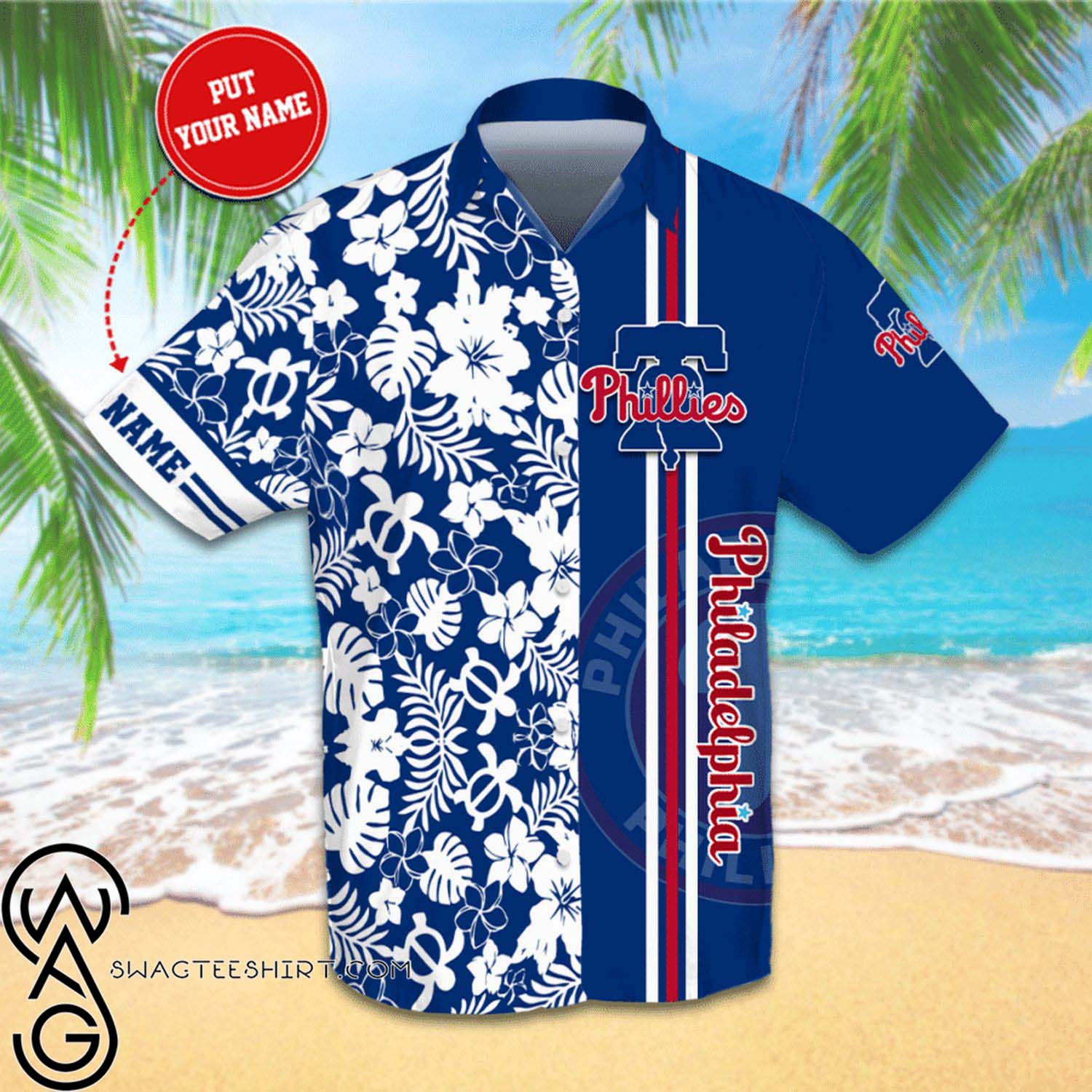 Custom Philadelphia Phillies All Over Print Summer Vacation Hawaiian Shirt