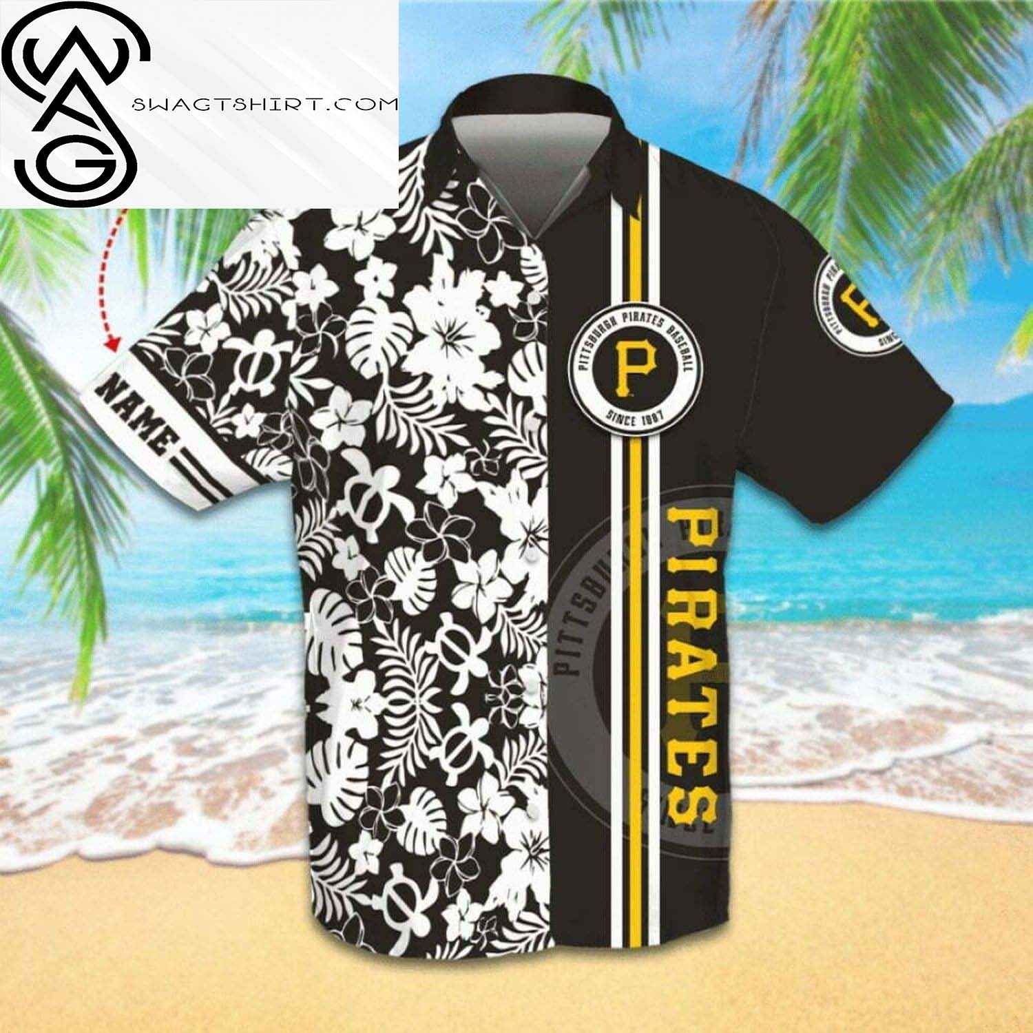 Custom Pittsburgh Pirates All Over Print Hawaiian Shirt And Beach Shorts