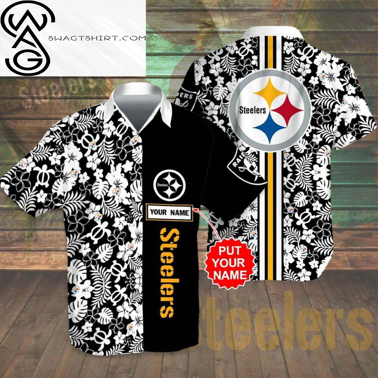 Custom Pittsburgh Steelers All Over Print Hawaiian Shirt And Beach Shorts