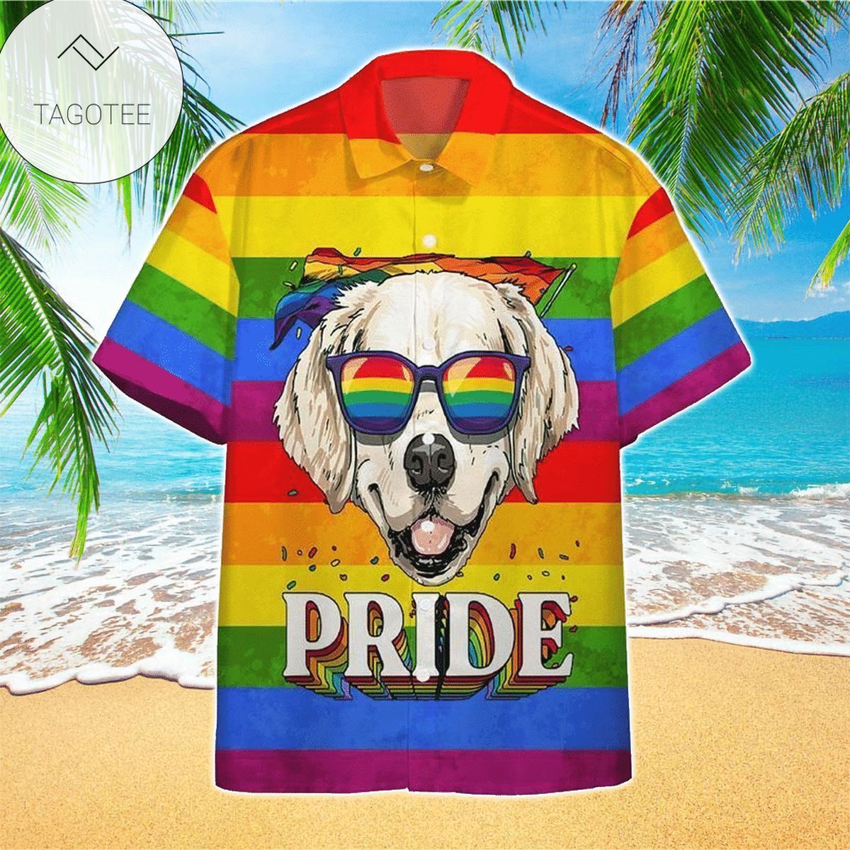 Custom Photo And Name Peace Love Dog Hawaiian Aloha Shirts