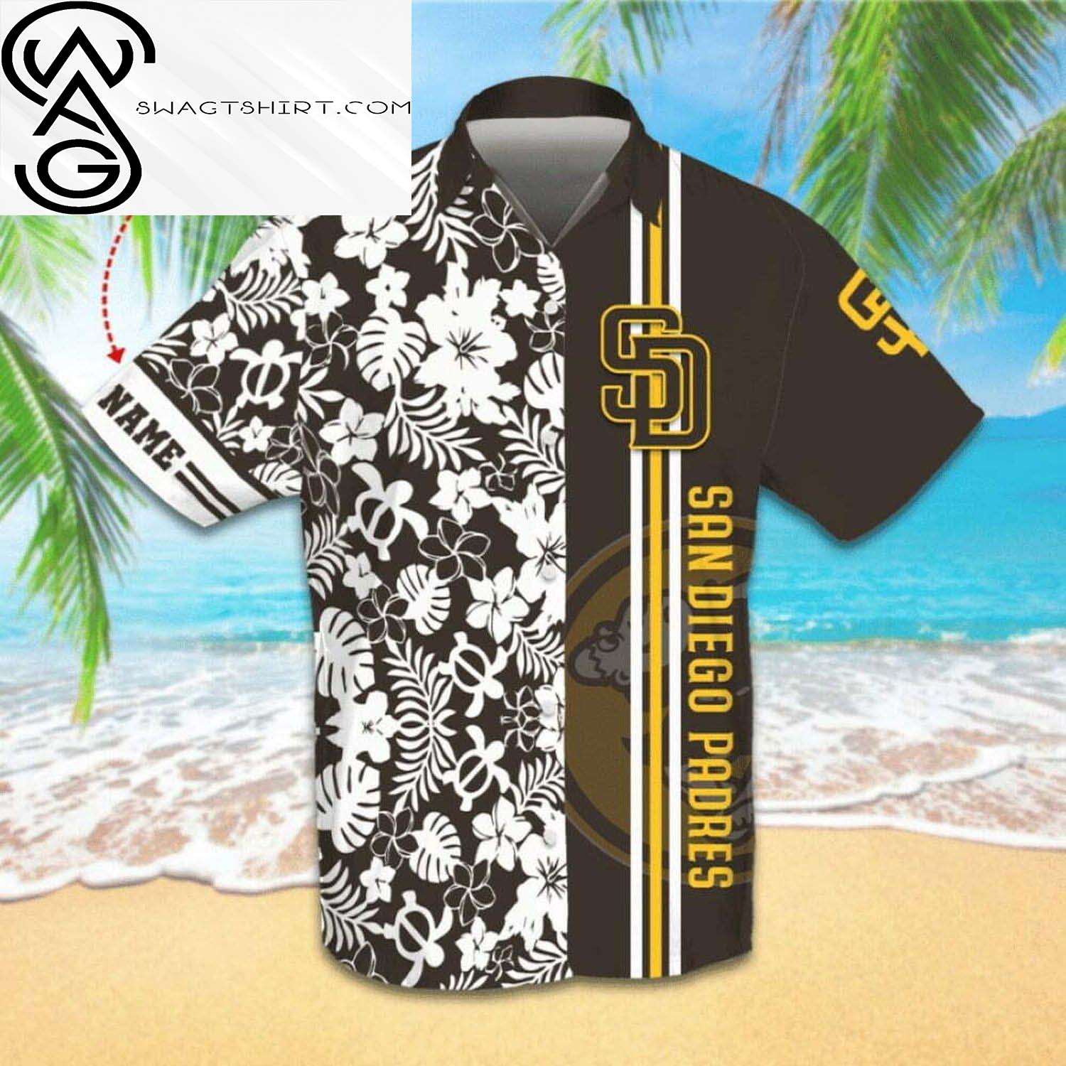 Custom San Diego Padres All Over Print Hawaiian Shirt And Beach Shorts