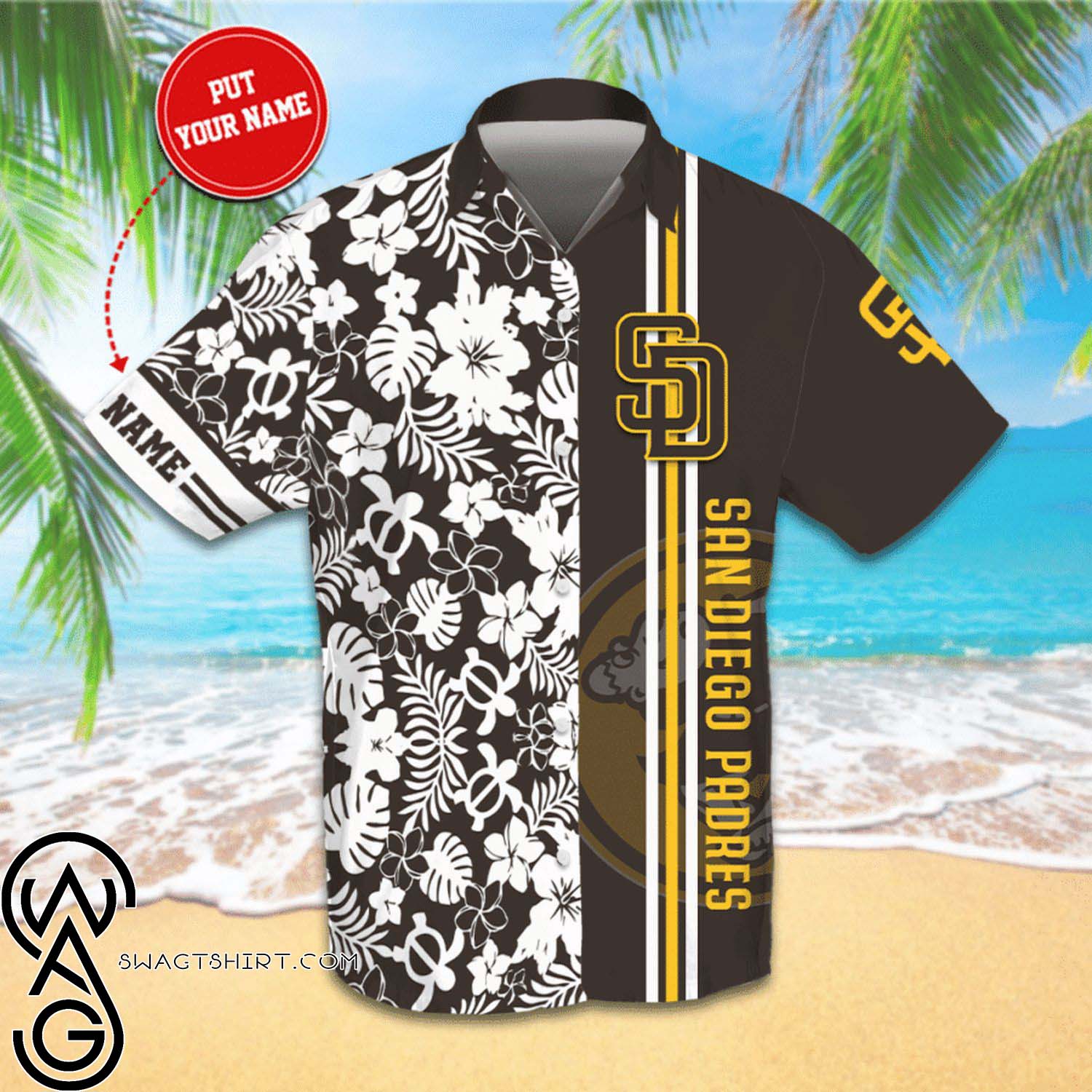 Custom San Diego Padres All Over Print Summer Vacation Hawaiian Shirt