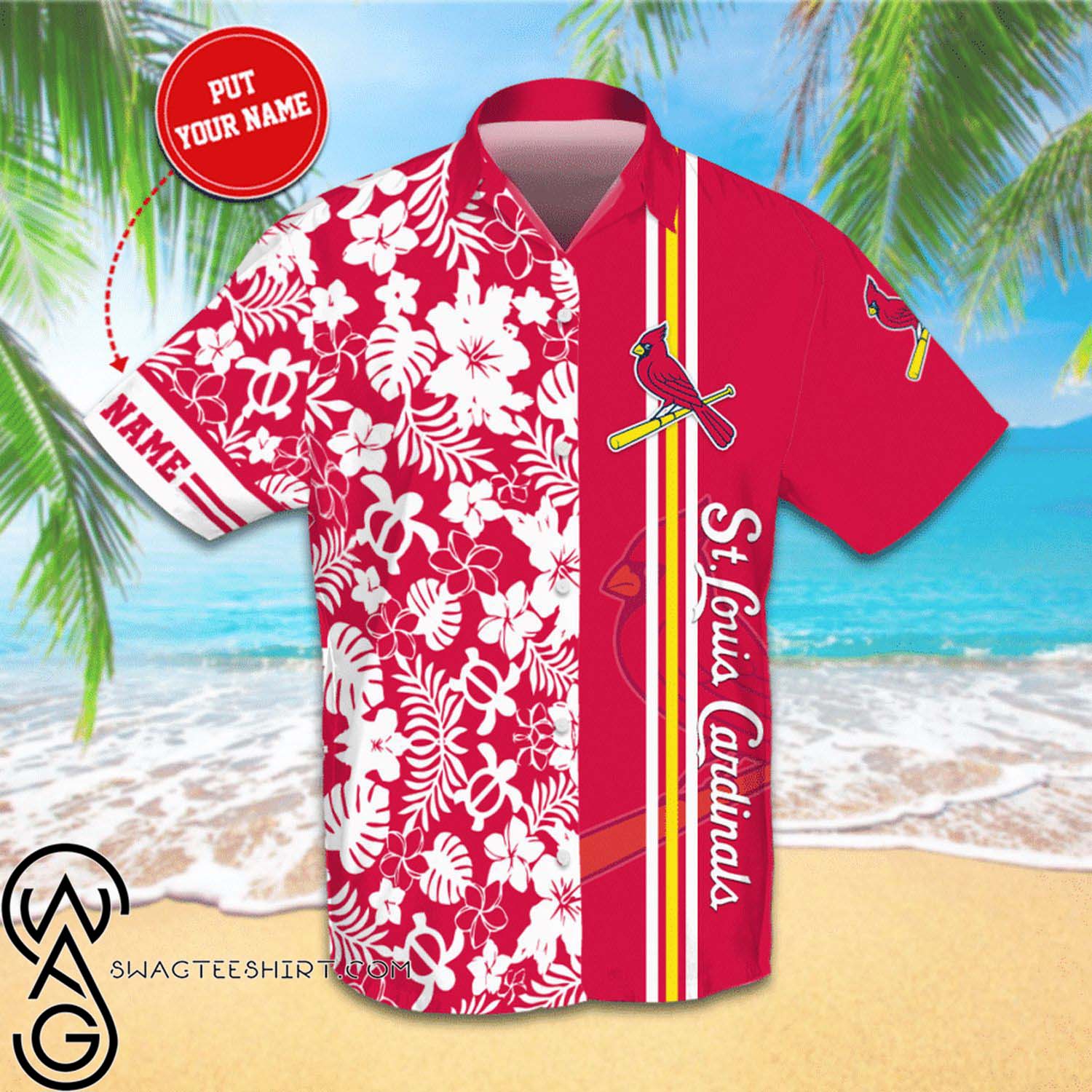 Custom St Louis Cardinals All Over Print Hawaiian Shirt And Beach Shorts