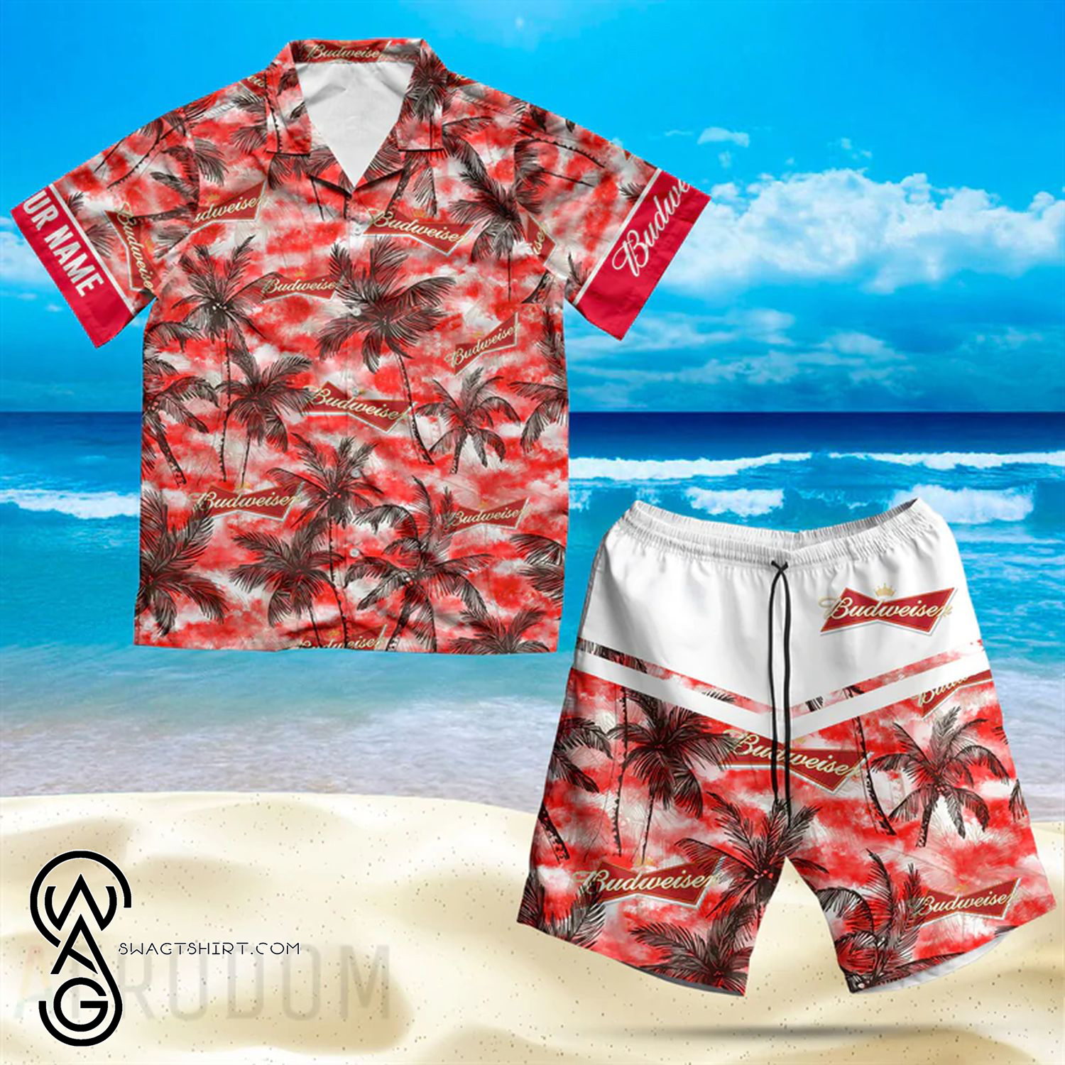 Custom Tropical Budweiser Beer Summer Vibes Hawaiian Shirt