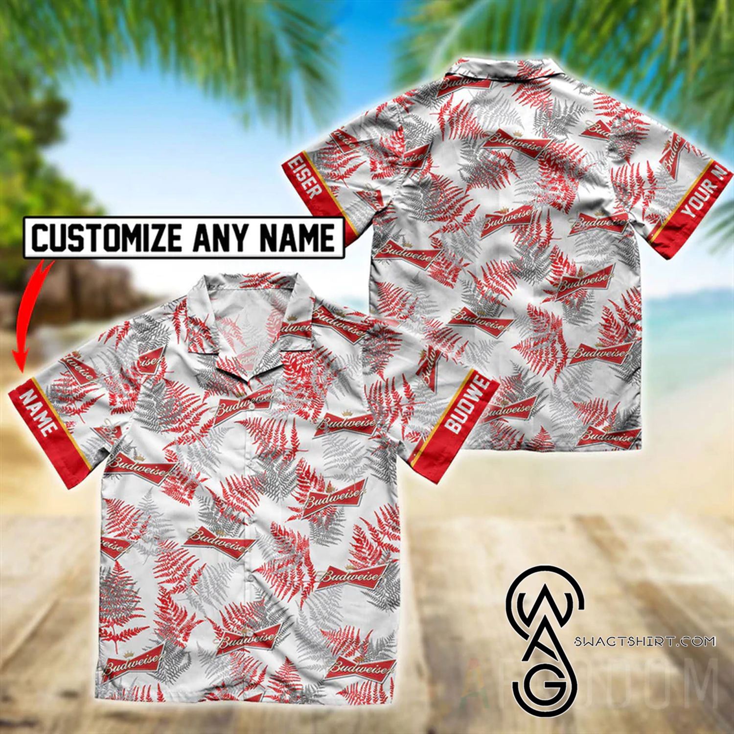 Custom Tropical Bud Light Beer Full Printing Hawaiian Shirt And Shorts Set