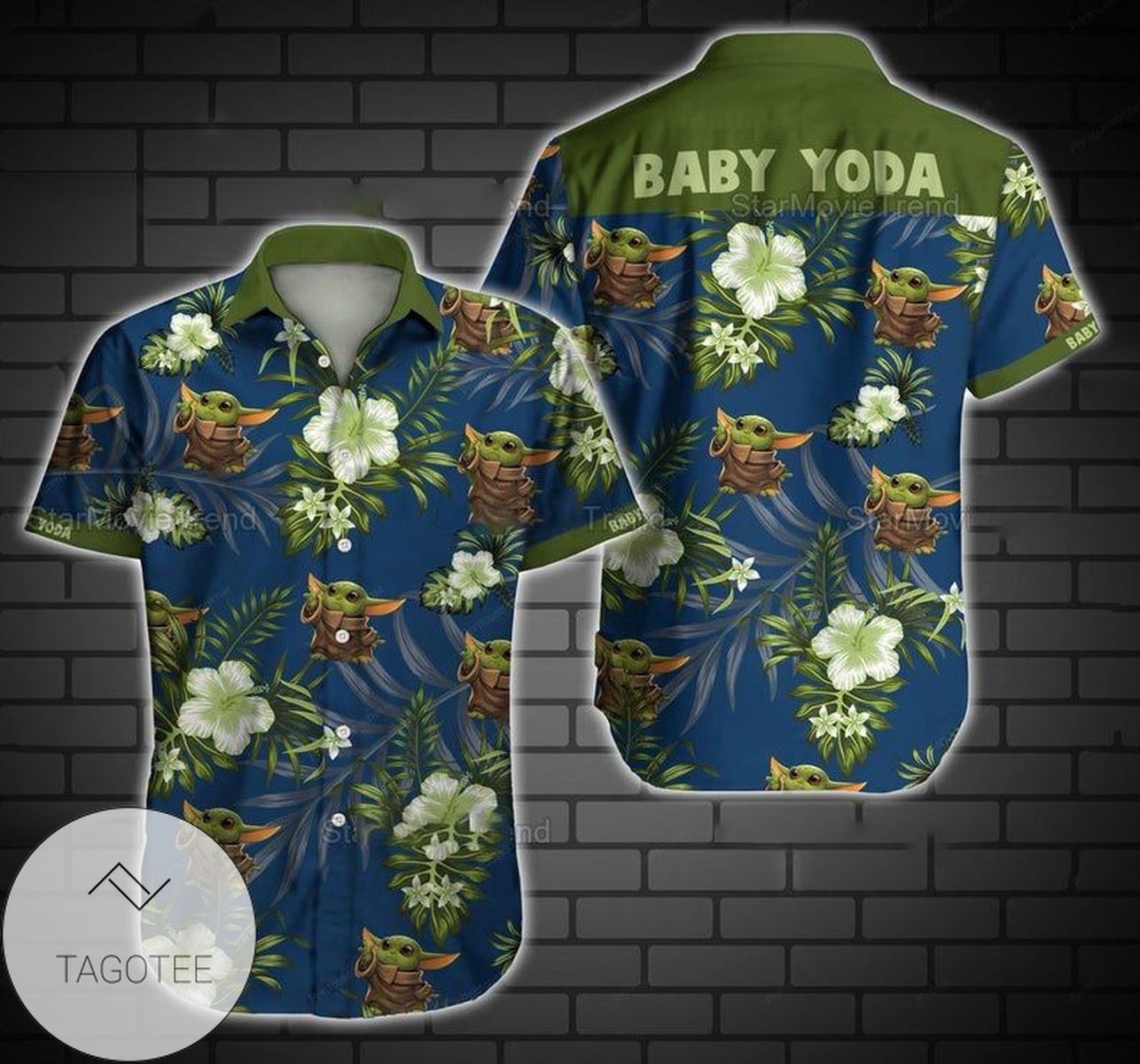 Cute Baby Yoda Star Wars Movie 5 For Men And Women Graphic Print Short Sleeve Hawaiian Casual Shirt