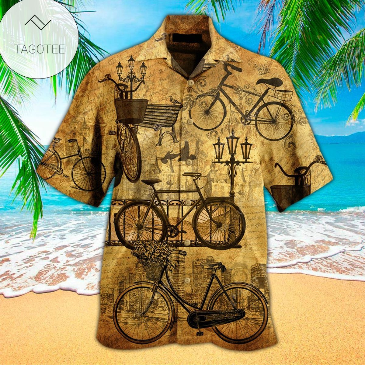 Cycling Hawaiian Shirt Cycling Button Up Shirt & Beach Short