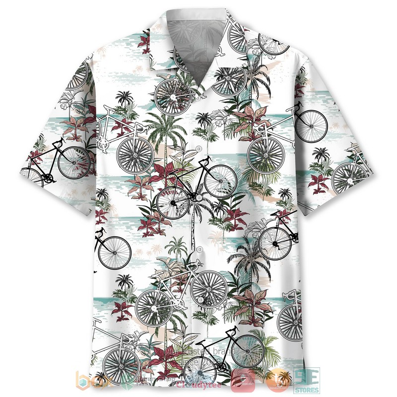 Cycling Orange Tropical Hawaiian Shirt