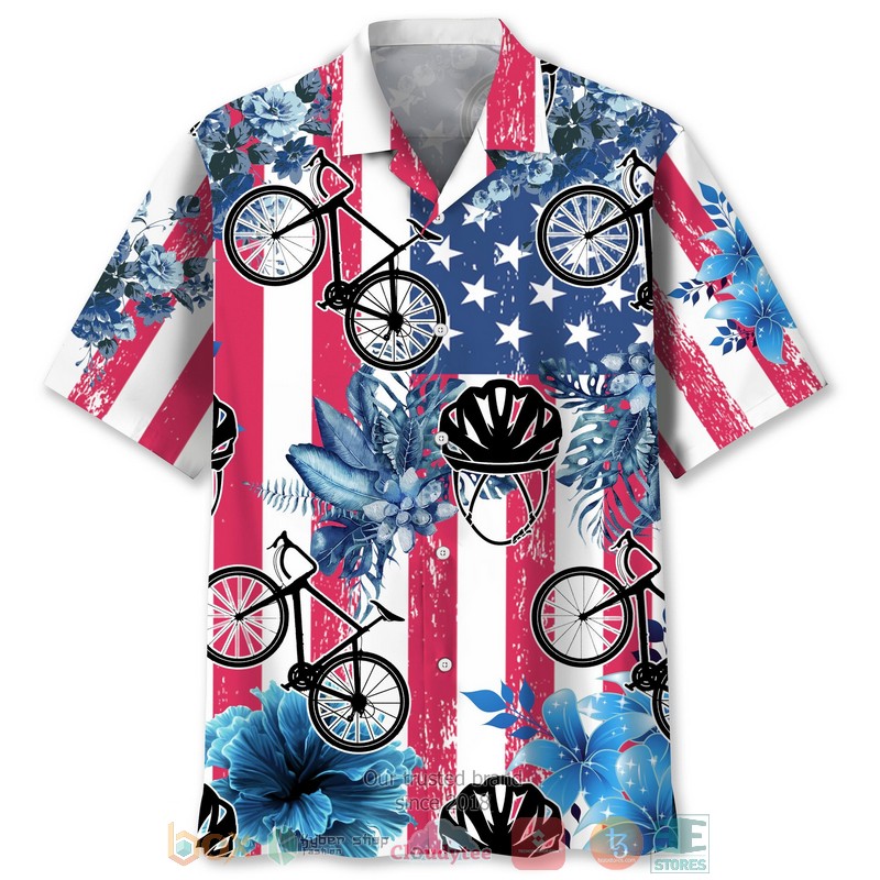 Cycling Tropical Flag Hawaiian Shirt