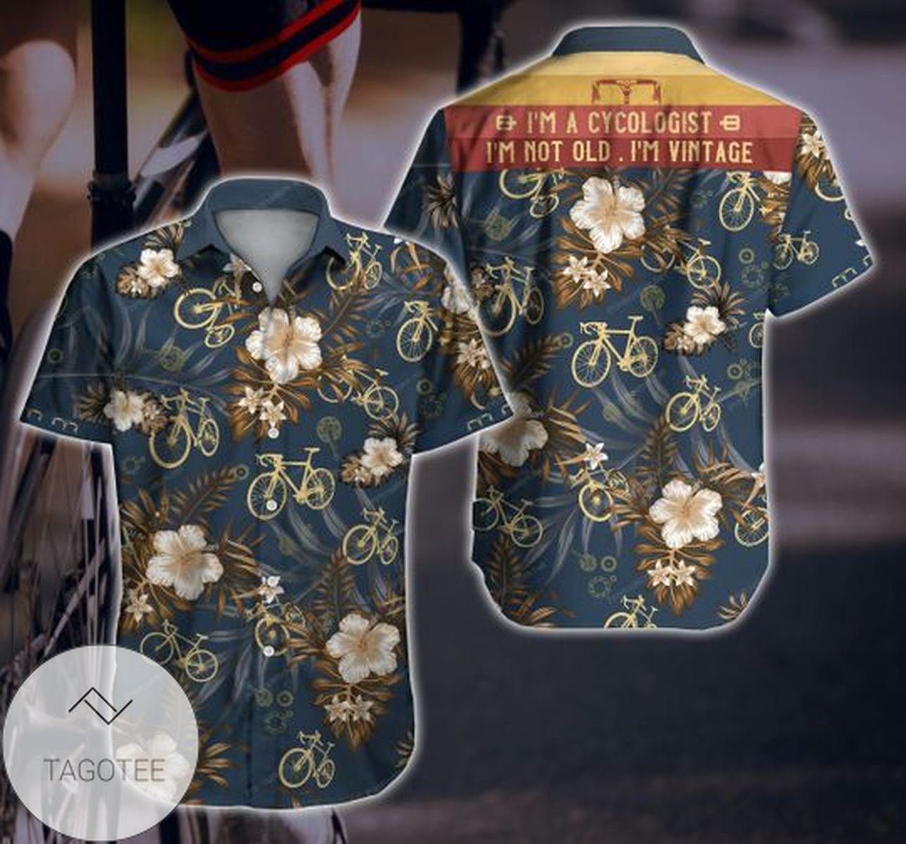 Cycling Tribal Pattern Hawaiian Shirt