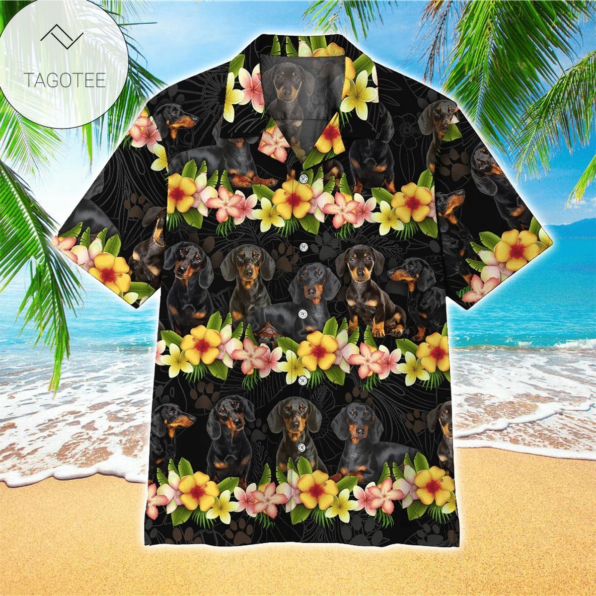 Dachshund At The Beach Tropical Summer Time Happiness The Best Gift For Dog Lovers Hawaiian Shirt