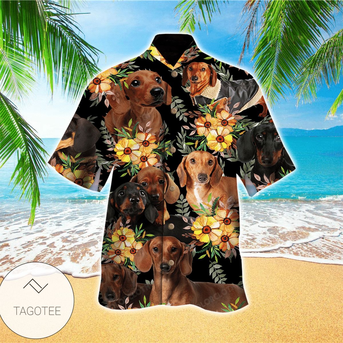 Dachshund 3D All Over Printed Hawaiian Shirt