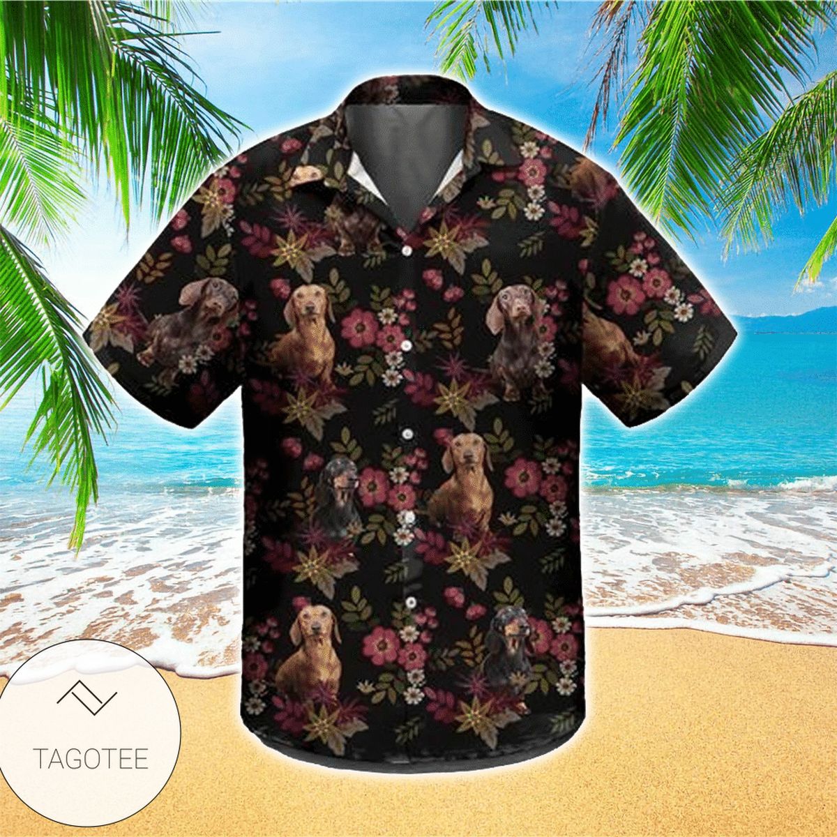 Dachshund At The Beach Tropical Summer Time Happiness The Best Gift For Dog Lovers Hawaiian Shirt