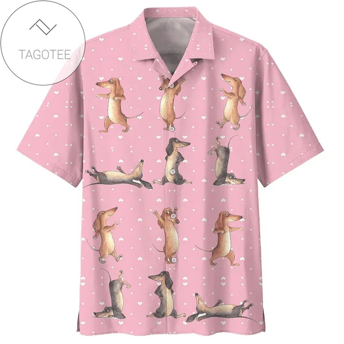 Dachshund Coffee Hawaiian Shirt 3d