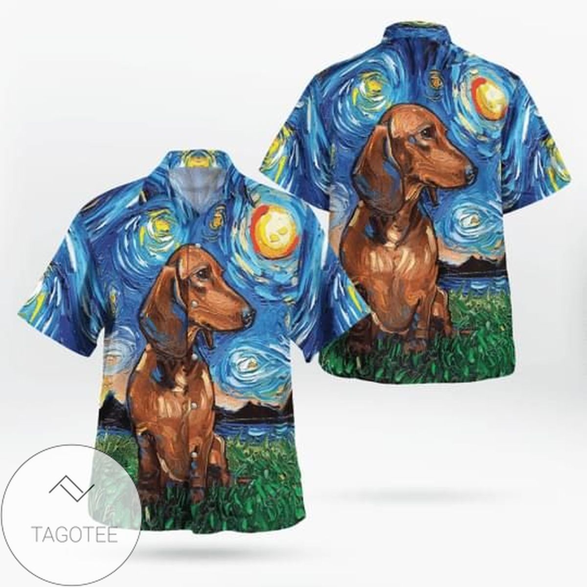 Dachshund Dog For Men And Women Graphic Print Short Sleeve Hawaiian Casual Shirt