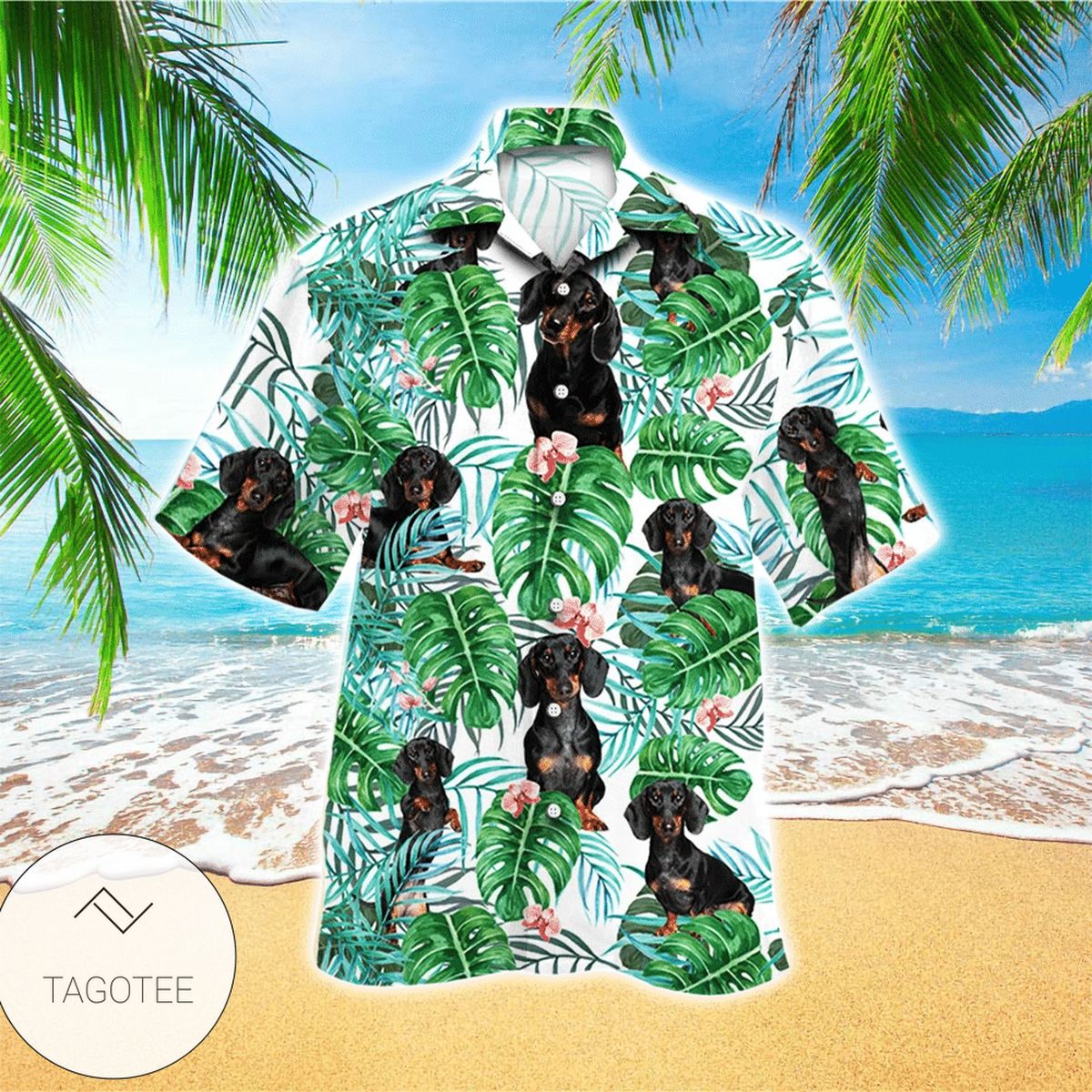 Dachshund Family Halloween Witch Hawaiian Aloha Shirts DH