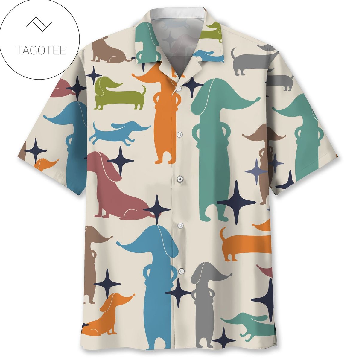 Dachshund Pattern Hawaiian Shirt