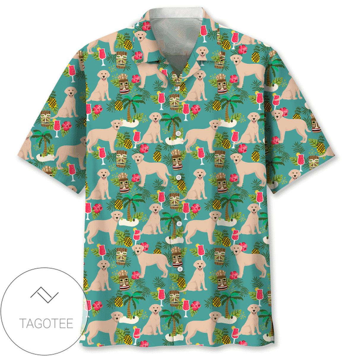 Daddysaurus Graphic Print Short Sleeve Hawaiian Casual Shirt