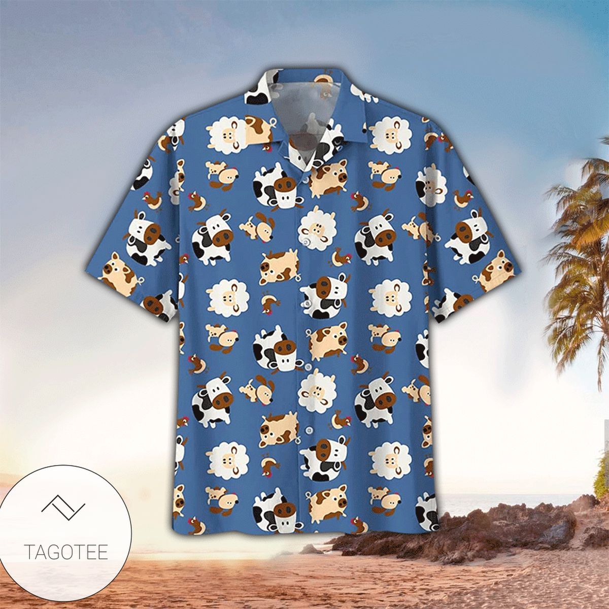 Daffy Duck Hawaiian Graphic Print Short Sleeve Hawaiian Casual Shirt