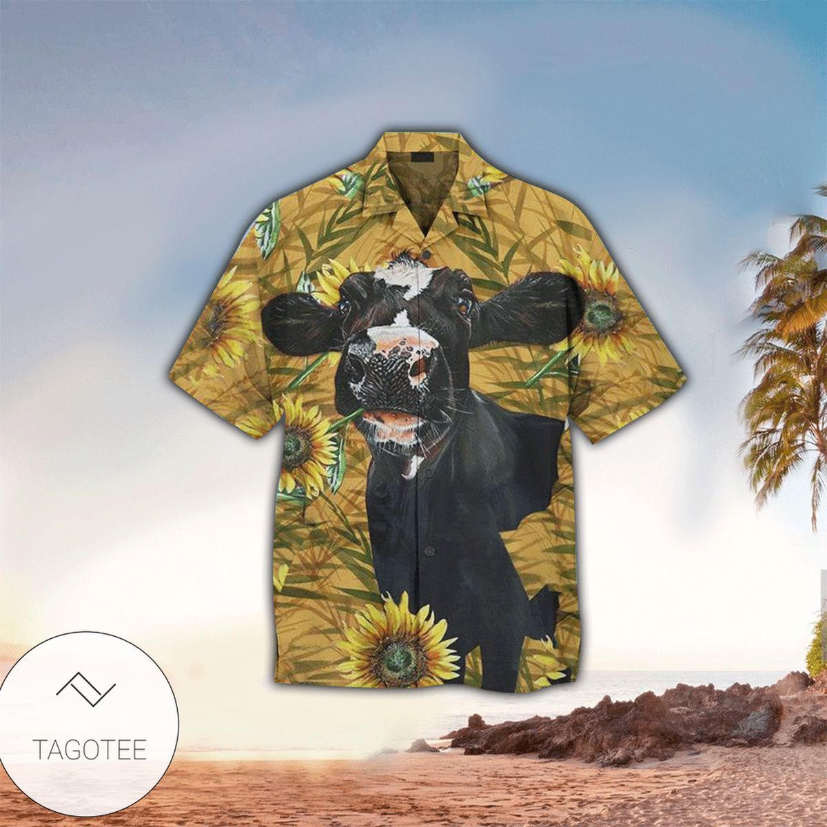 Daffy Duck Hawaiian Graphic Print Short Sleeve Hawaiian Casual Shirt