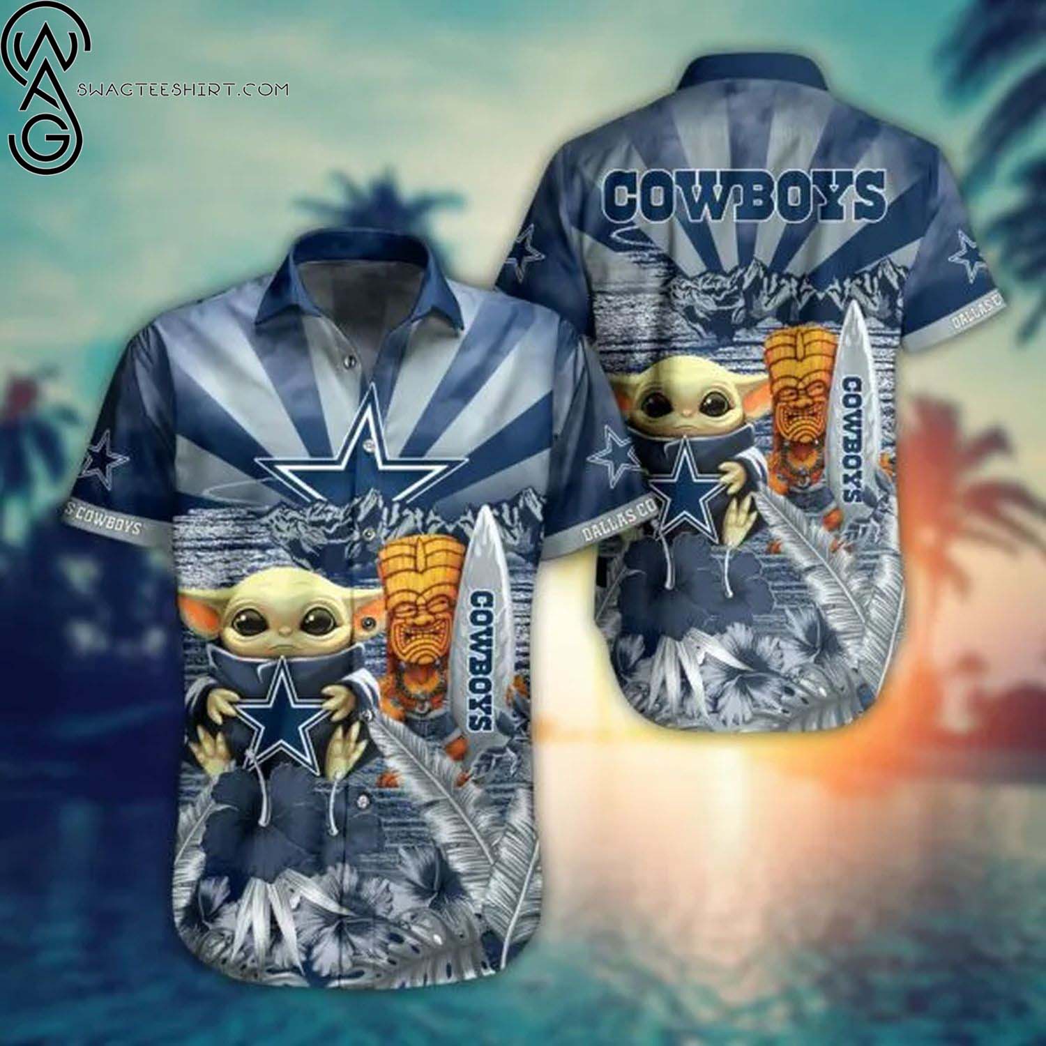 Dallas Cowboys And Baby Yoda Summer Aloha Hawaiian Shirt