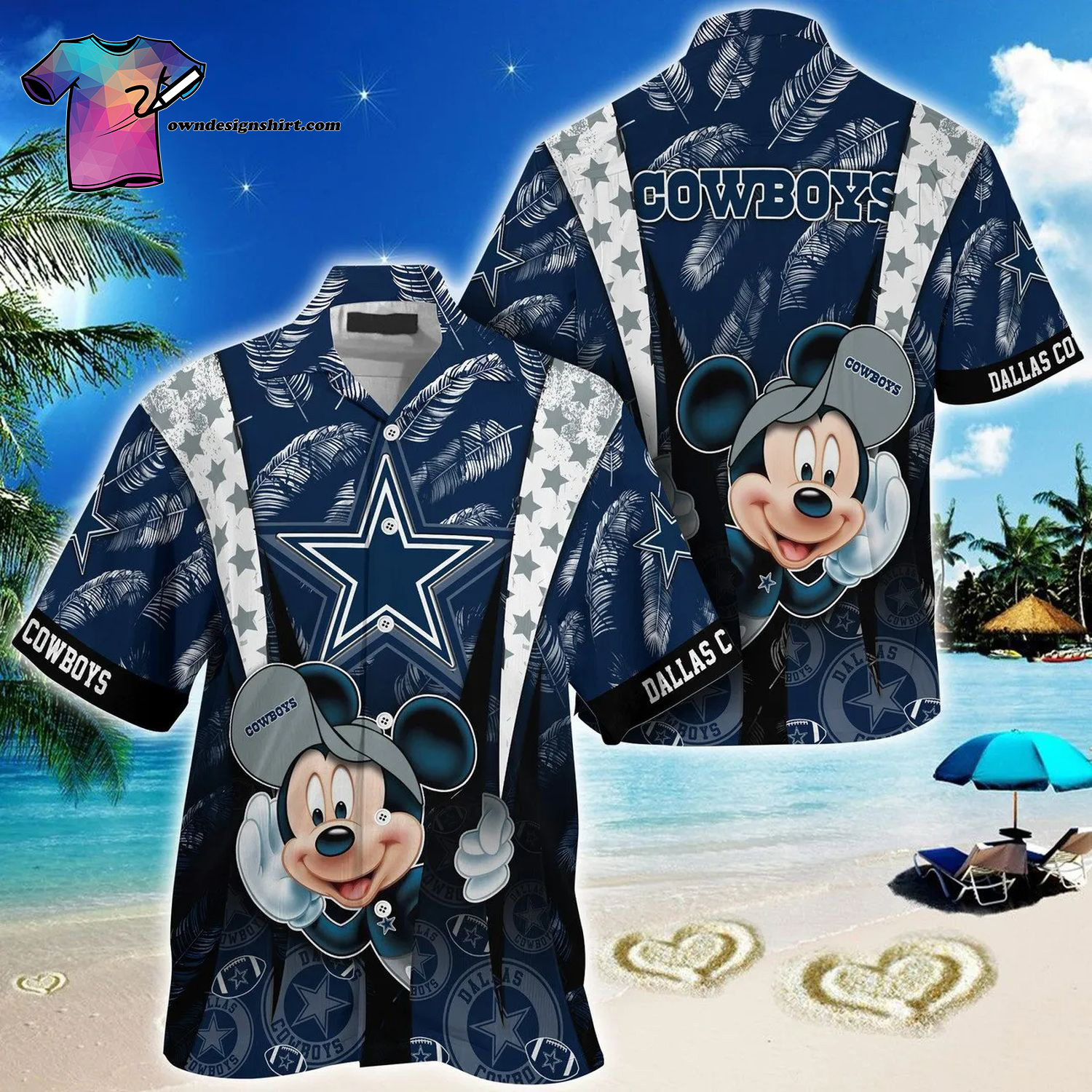 Dallas Cowboys And Mickey Mouse Floral Summer Aloha Hawaiian Shirt