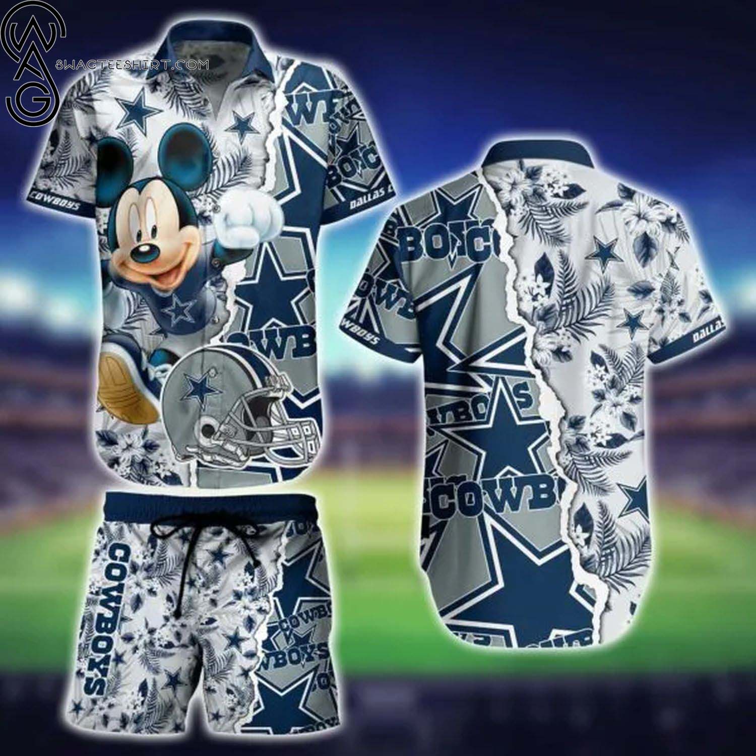 Dallas Cowboys And Mickey Mouse All Over Print Hawaiian Shirt