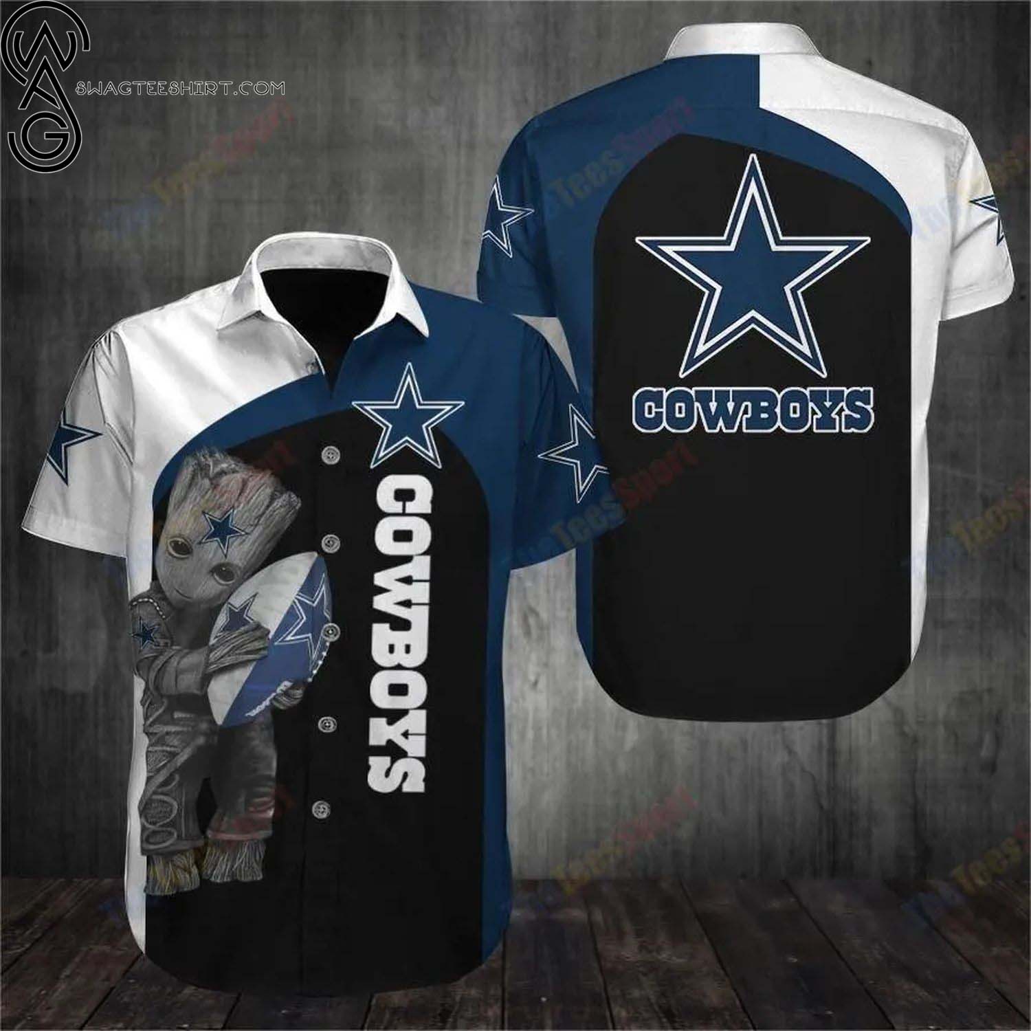 Dallas Cowboys Baby Groot Summer Aloha Hawaiian Shirt