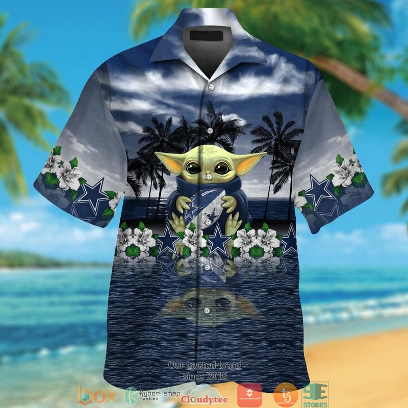 Dallas Cowboys Baby Yoda Hawaiian Shirt, short