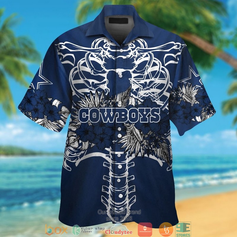 Dallas Cowboys backbone hibiscus Hawaiian Shirt, short