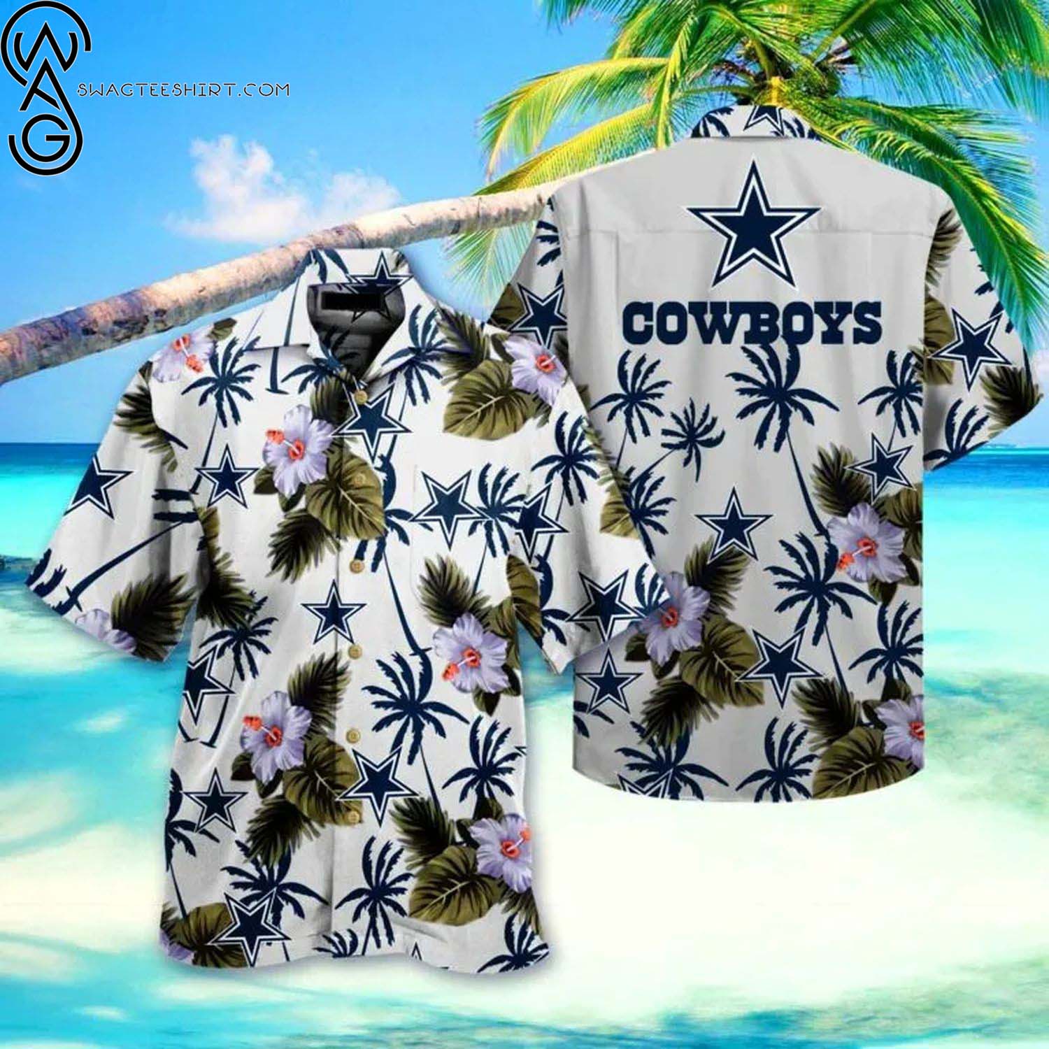 Dallas Cowboys Coconut Tree Summer Aloha Hawaiian Shirt