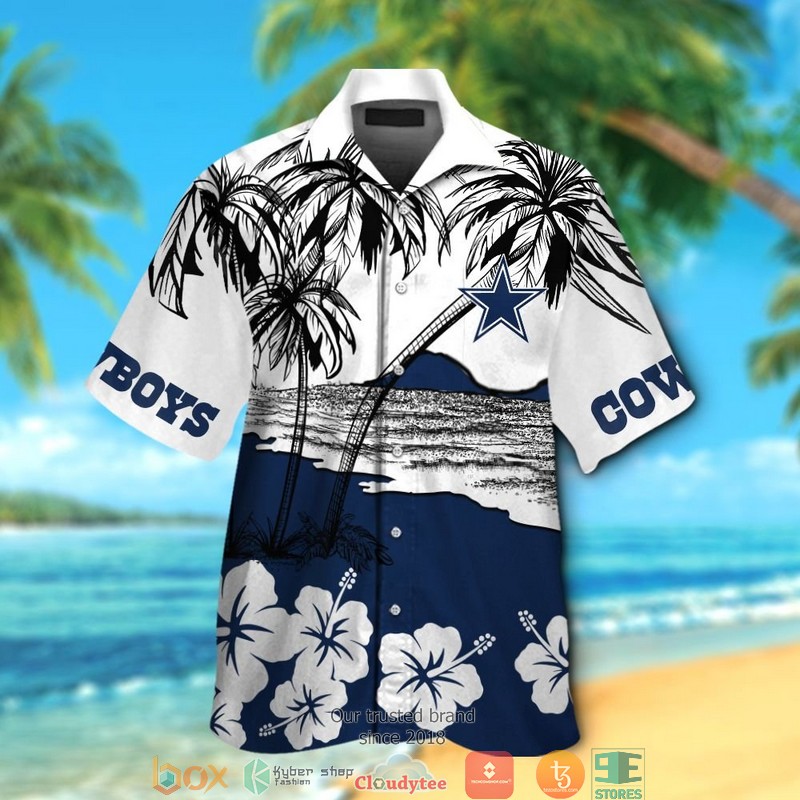 Dallas Cowboys coconut island navy ocean Hawaiian Shirt, short