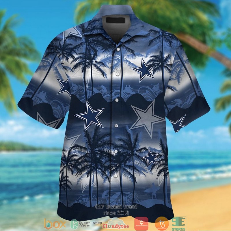 Dallas Cowboys Coconut pattern white Hawaiian Shirt, short