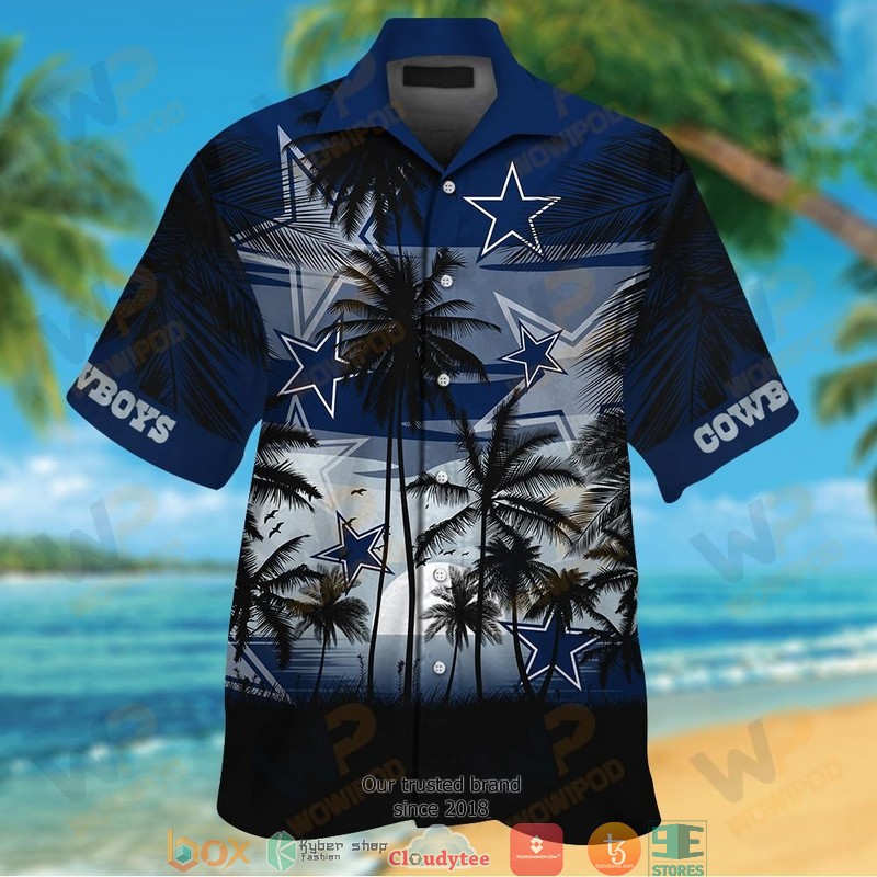 Dallas Cowboys coconut island white Hawaiian Shirt, short