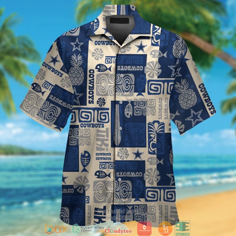 Dallas Cowboys Fish Pineapple pattern Hawaiian Shirt, short