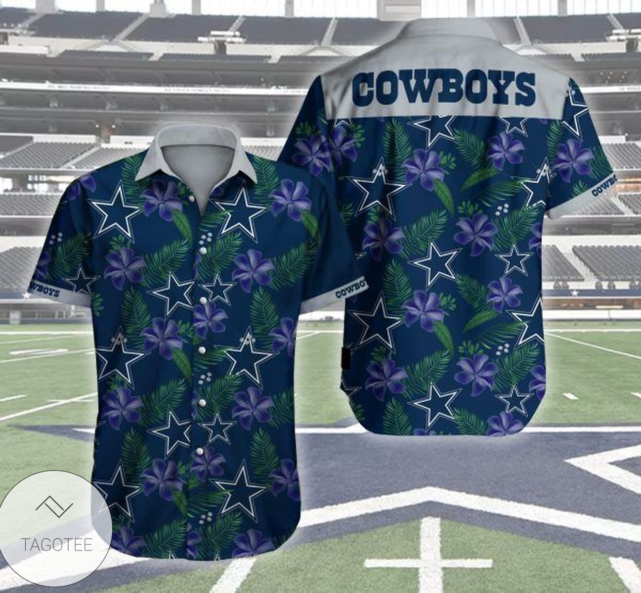 Dallas Cowboys Hibiscus Hawaiian Shirt