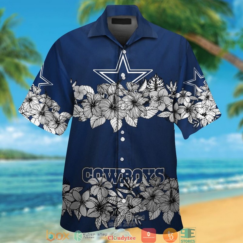 Dallas Cowboys Hibiscus Flowers Hawaiian Shirt, short