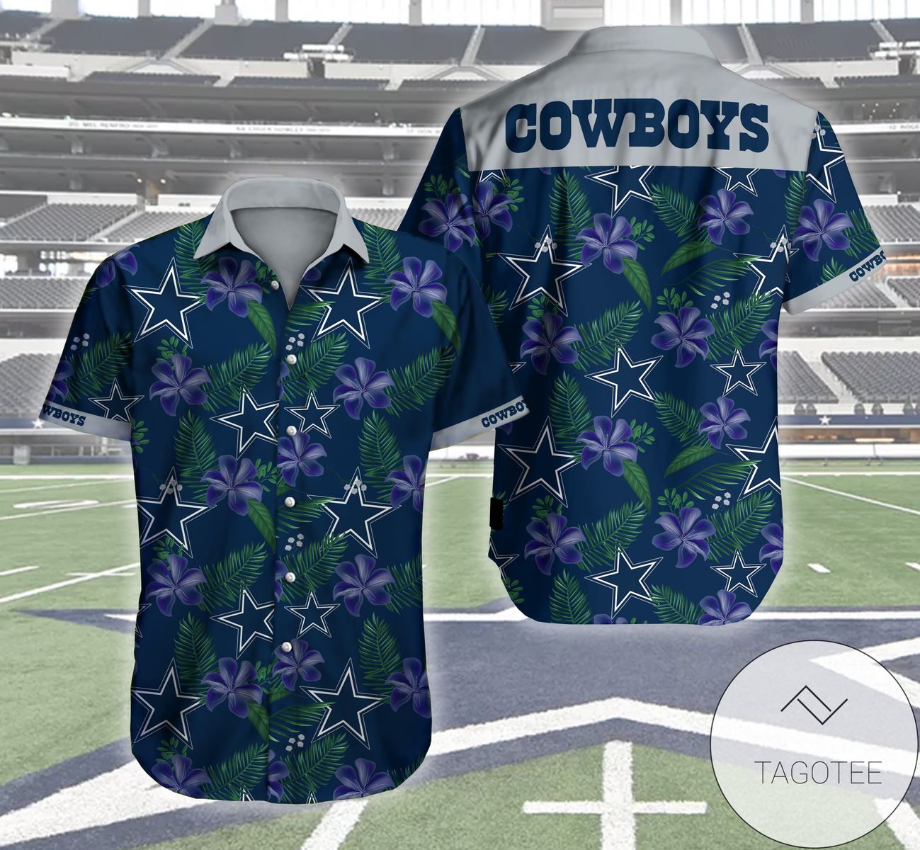 Dallas Cowboys Hibiscus Hawaiian Shirt