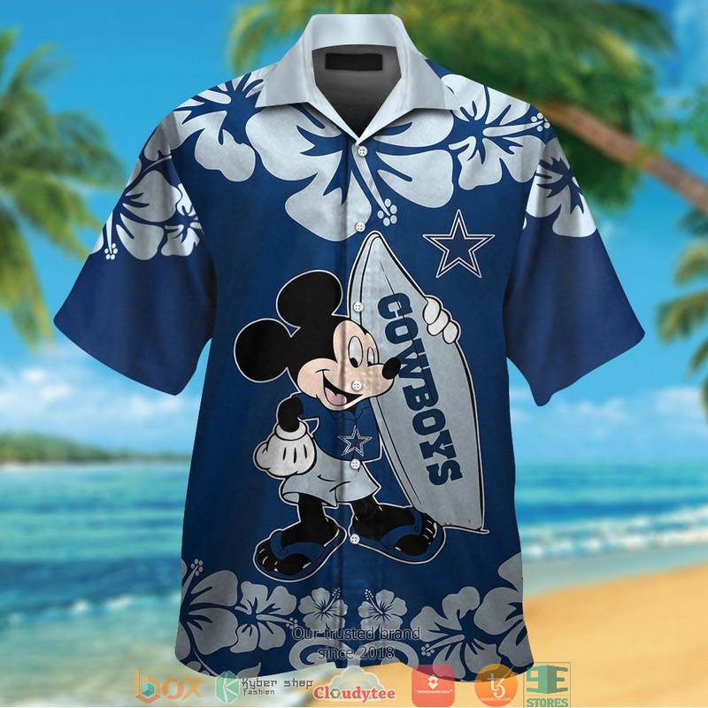 Dallas Cowboys Mickey Mouse Hawaiian Shirt, short