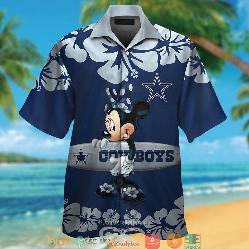 Dallas Cowboys Navy Grey pattern Hawaiian Shirt, short