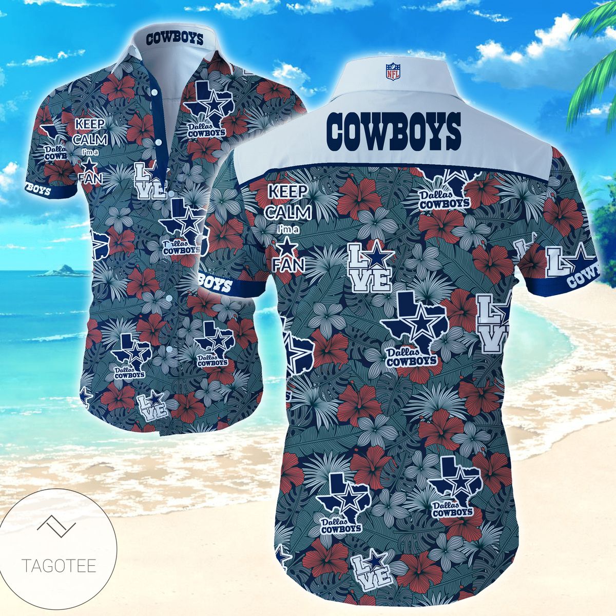 Dallas Cowboys Nfl Hawaiian Shirts Trendy Tropical T-Shirtst