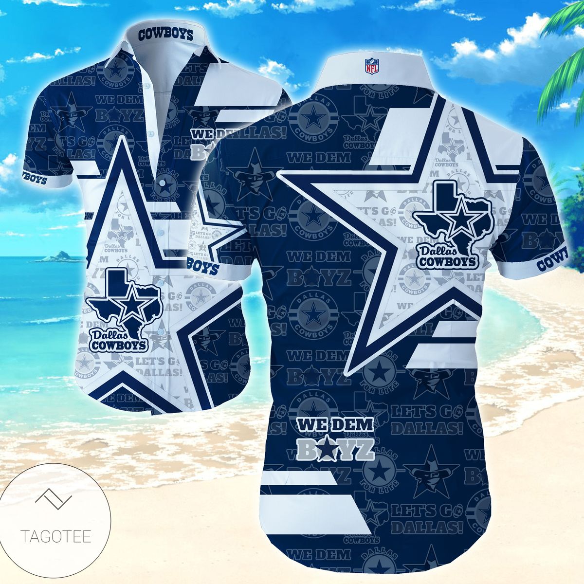 Dallas Cowboys Nfl Hawaiian Shirts Trendy Tropical T-Shirtst