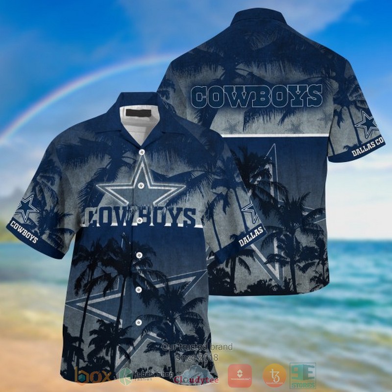 Dallas Cowboys Skull 3d illusion Hawaiian shirt, short