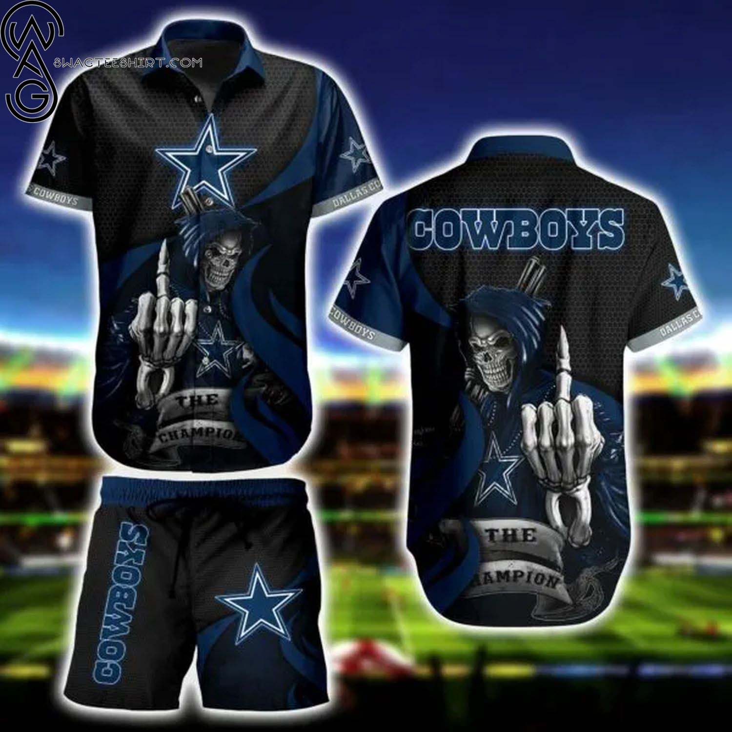 Dallas Cowboys Skull Summer Aloha Hawaiian Shirt