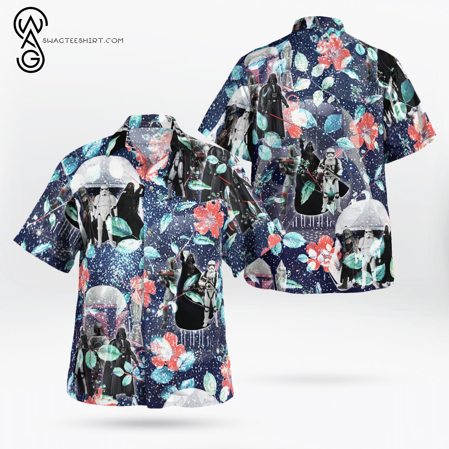 Darth vader floral All Over Print Hawaiian Shirt And Beach Shorts