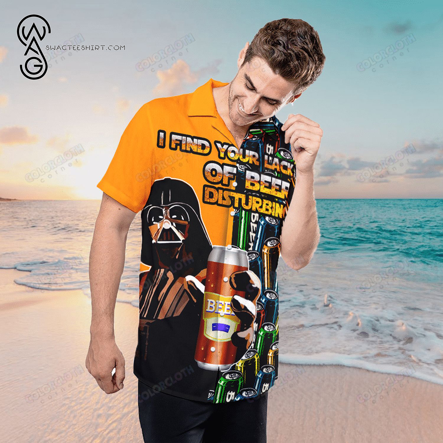 Darth Vader Palm Tree All Over Print Summer Vacation Hawaiian Shirt