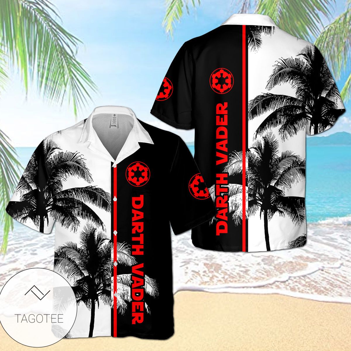 Darth Vader Summer Time 3 Print Short Sleeve Hawaiian Casual Shirt