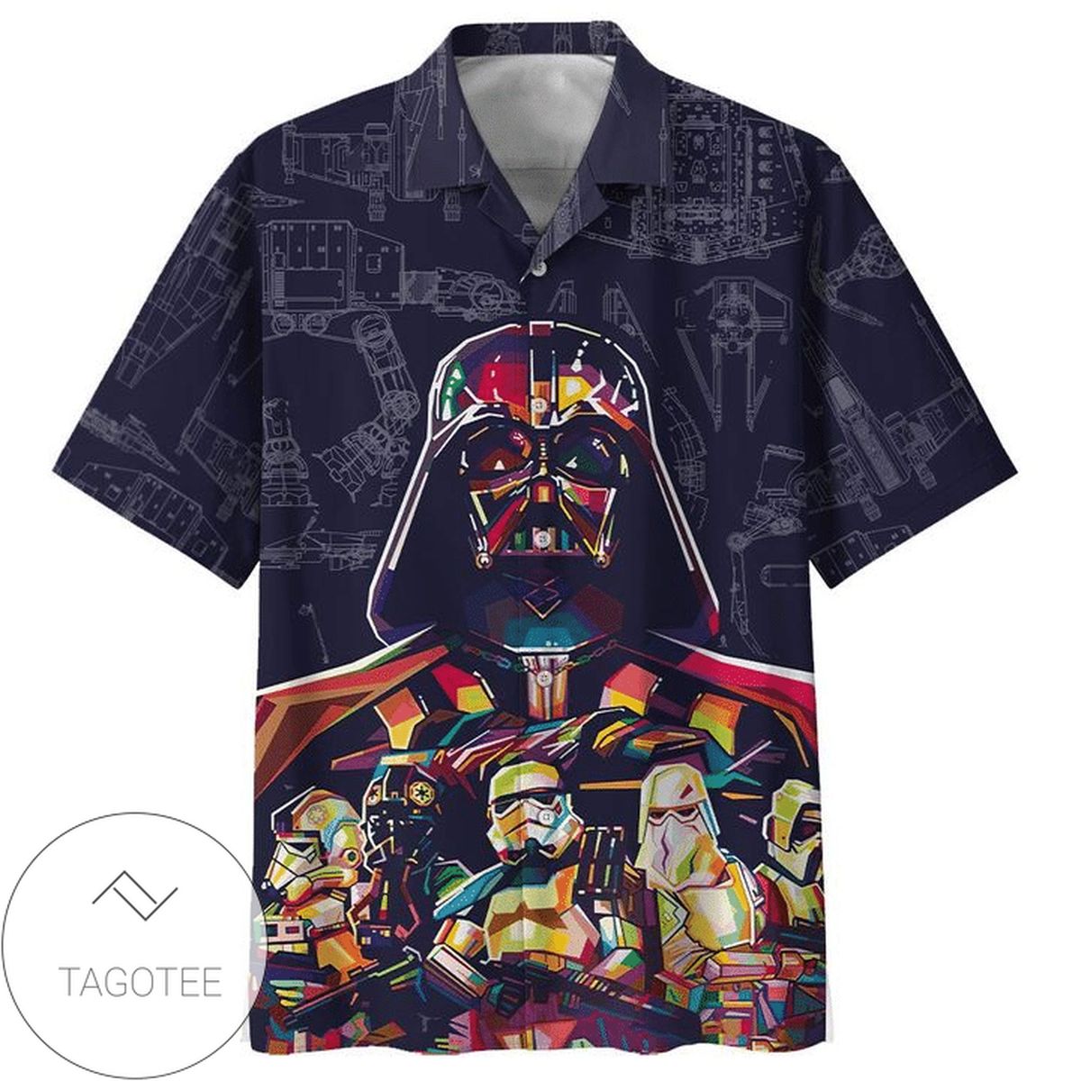 Darth Vader Summer Time 5 Print Short Sleeve Hawaiian Casual Shirt