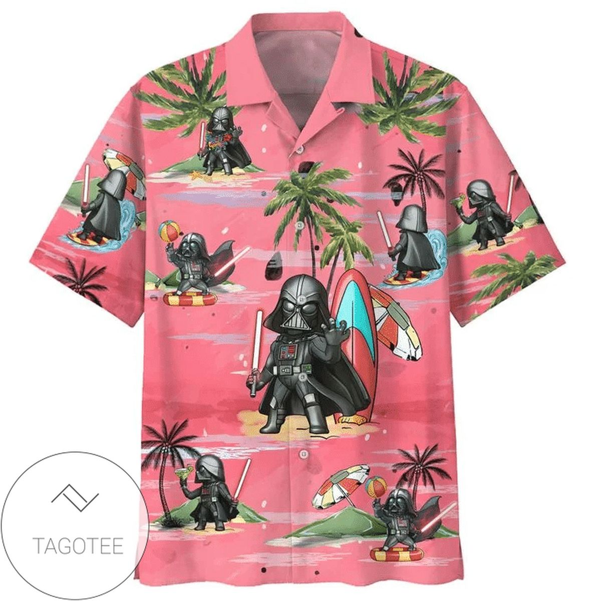 Darth Vader Summer Time 8 Print Short Sleeve Hawaiian Casual Shirt