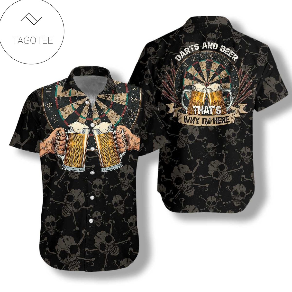 Darts For Men And Women Graphic Print Short Sleeve Hawaiian Casual Shirt